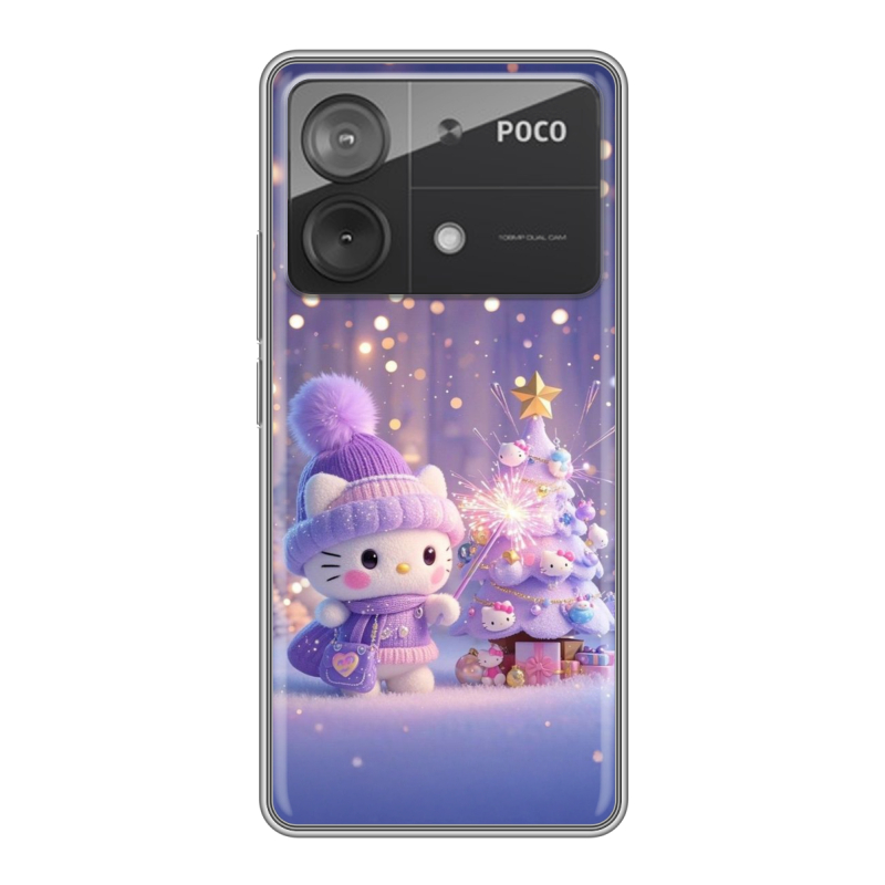Силиконовый чехол на Xiaomi Poco X6 Neo с принтом Новый год Силиконовый чехол на Xiaomi Poco X6 Neo с принтом Новый год