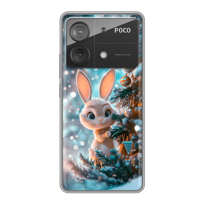 Силиконовый чехол на Xiaomi Poco X6 Neo с принтом Новый год Силиконовый чехол на Xiaomi Poco X6 Neo с принтом Новый год
