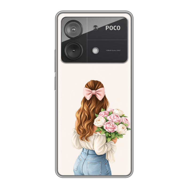 Силиконовый чехол на Xiaomi Poco X6 Neo с принтом женский Силиконовый чехол на Xiaomi Poco X6 Neo с принтом женский