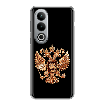 Силиконовый чехол на Oneplus Ace 3V с принтом Герб России золотой