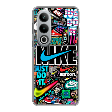 Силиконовый чехол на Oneplus Ace 3V с принтом найк nike черный