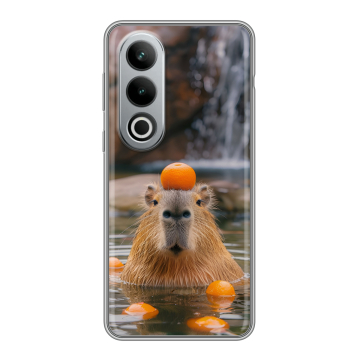 Силиконовый чехол на Oneplus Ace 3V с принтом Капибара с апельсином Силиконовый чехол на Oneplus Ace 3V с принтом Капибара с апельсином