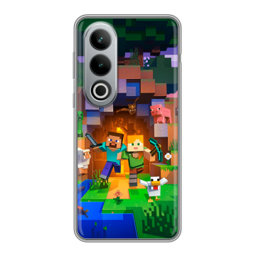 Силиконовый чехол на Oneplus Ace 3V с принтом Майнкрафт Minecraft