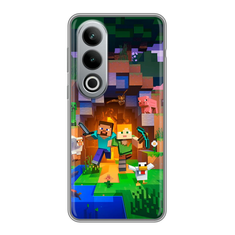 Силиконовый чехол на Oneplus Ace 3V с принтом Майнкрафт Minecraft Силиконовый чехол на Oneplus Ace 3V с принтом Майнкрафт Minecraft