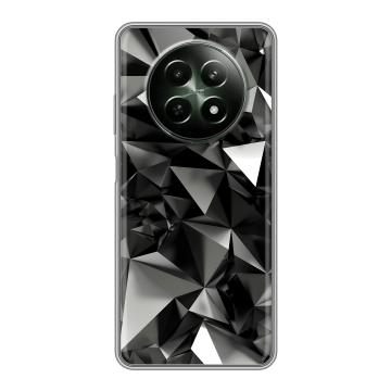 Силиконовый чехол на Realme 12 5G с принтом Черные кристаллы Силиконовый чехол на Realme 12 5G с принтом Черные кристаллы