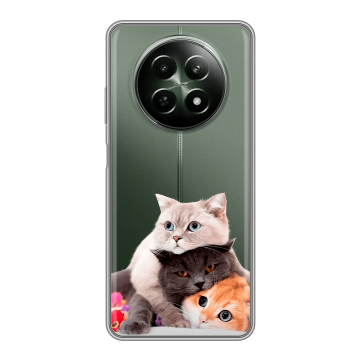 Силиконовый чехол на Realme 12 5G с принтом Кошки Силиконовый чехол на Realme 12 5G с принтом Кошки