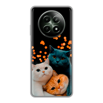 Силиконовый чехол на Realme 12 5G с принтом Кошки Силиконовый чехол на Realme 12 5G с принтом Кошки