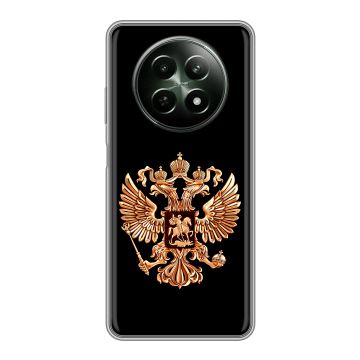 Силиконовый чехол на Realme 12 5G с принтом Герб России золотой Силиконовый чехол на Realme 12 5G с принтом Герб России золотой