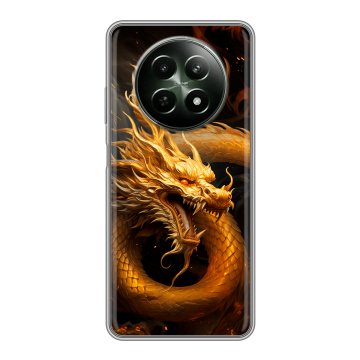 Силиконовый чехол на Realme 12 5G с принтом Золотой дракон Силиконовый чехол на Realme 12 5G с принтом Золотой дракон