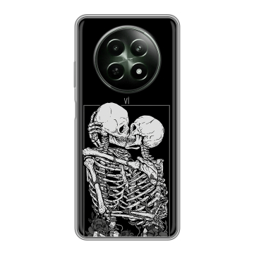 Силиконовый чехол на Realme 12 5G с принтом Поцелуй скелетов Силиконовый чехол на Realme 12 5G с принтом Поцелуй скелетов