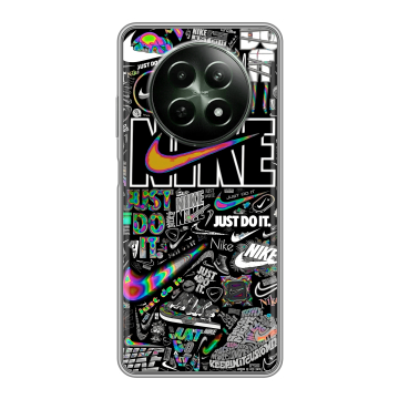 Силиконовый чехол на Realme 12 5G с принтом Найк Силиконовый чехол на Realme 12 5G с принтом Найк