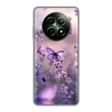 Силиконовый чехол на Realme 12 5G с принтом бабочки и лаванда