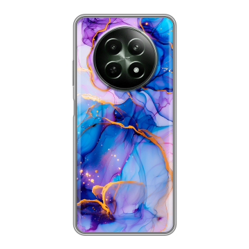 Силиконовый чехол на Realme 12 5G с принтом синий мрамор