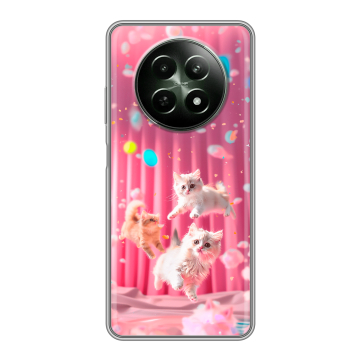 Силиконовый чехол на Realme 12 5G с принтом милые котики