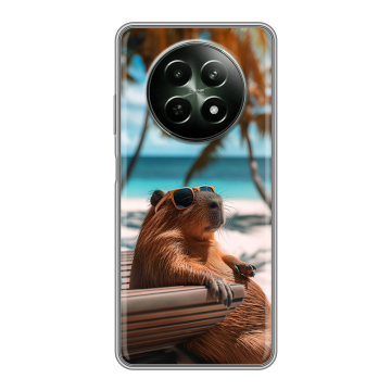 Силиконовый чехол на Realme 12 5G с принтом Капибара
