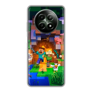 Силиконовый чехол на Realme 12 5G с принтом Майнкрафт Minecraft Силиконовый чехол на Realme 12 5G с принтом Майнкрафт Minecraft