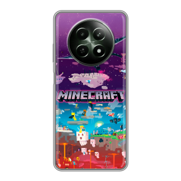 Силиконовый чехол на Realme 12 5G с принтом Майнкрафт Minecraft Силиконовый чехол на Realme 12 5G с принтом Майнкрафт Minecraft