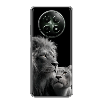 Силиконовый чехол на Realme 12 5G с принтом Лев кошки Силиконовый чехол на Realme 12 5G с принтом Лев кошки