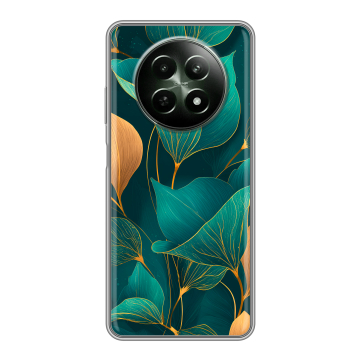Силиконовый чехол на Realme 12 5G с принтом Листья и золото Силиконовый чехол на Realme 12 5G с принтом Листья и золото