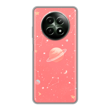Силиконовый чехол на Realme 12 5G с принтом Розовый космос Силиконовый чехол на Realme 12 5G с принтом Розовый космос