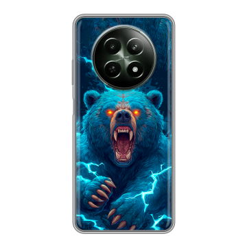 Силиконовый чехол на Realme 12 5G с принтом Медведь Силиконовый чехол на Realme 12 5G с принтом Медведь