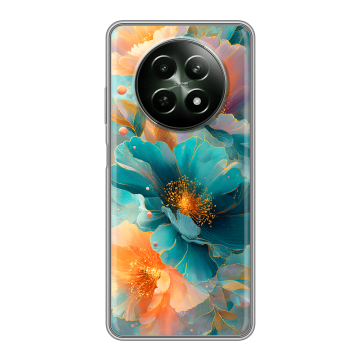 Силиконовый чехол на Realme 12 5G с принтом Цветы Силиконовый чехол на Realme 12 5G с принтом Цветы