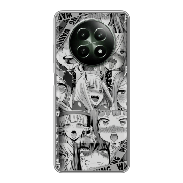 Силиконовый чехол на Realme 12 5G с принтом Ahegao Ахегао Аниме