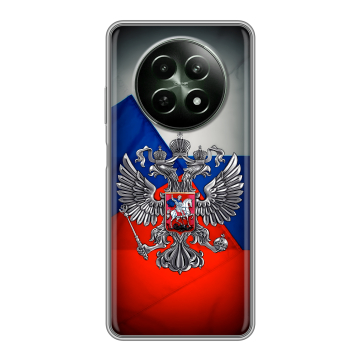 Силиконовый чехол на Realme 12 5G с принтом Флаг России