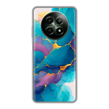 Силиконовый чехол на Realme 12 5G с принтом Мрамор блестки