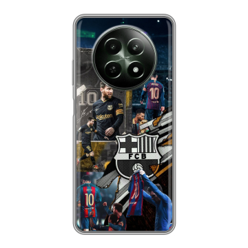 Силиконовый чехол на Realme 12 5G с принтом Messi Barcelona