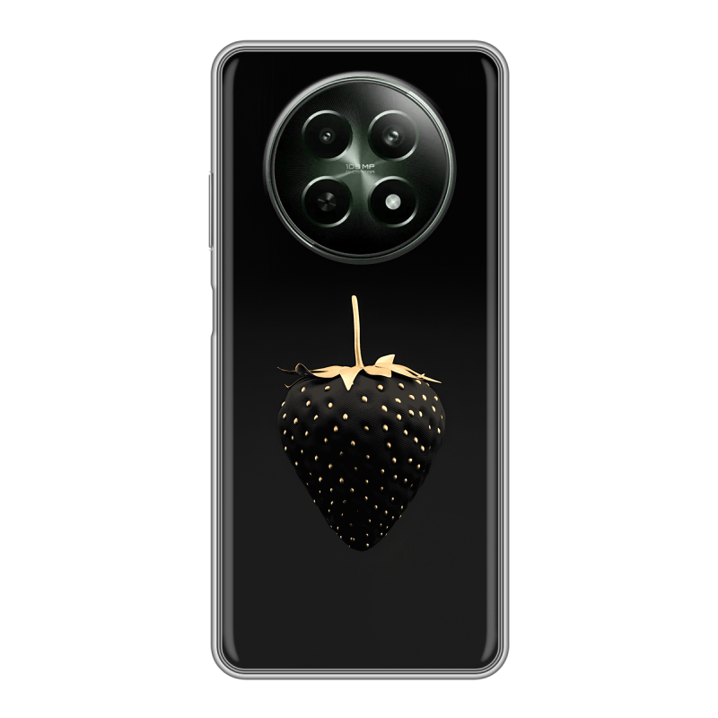 Силиконовый чехол на Realme 12 5G с принтом Черная клубника Силиконовый чехол на Realme 12 5G с принтом Черная клубника