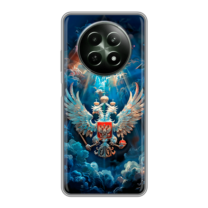 Силиконовый чехол на Realme 12 5G с принтом Герб флаг России Силиконовый чехол на Realme 12 5G с принтом Герб флаг России