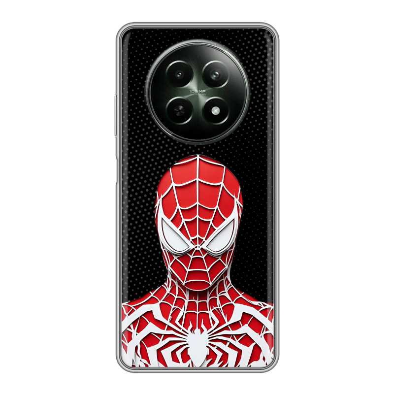 Силиконовый чехол на Realme 12 5G с принтом человек паук spiderman Силиконовый чехол на Realme 12 5G с принтом человек паук spiderman