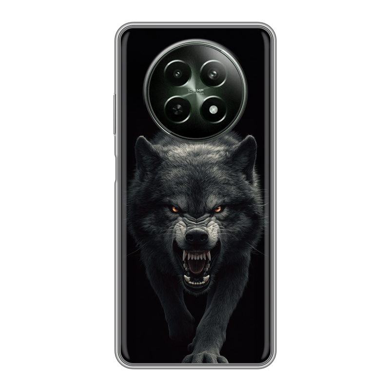 Силиконовый чехол на Realme 12 5G с принтом Волк Силиконовый чехол на Realme 12 5G с принтом Волк