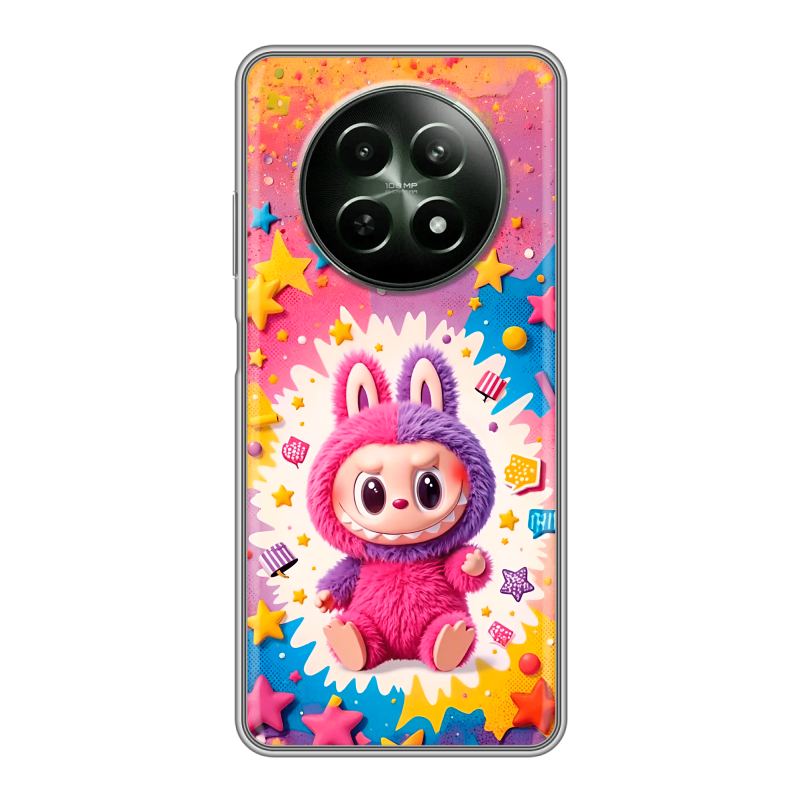Силиконовый чехол на Realme 12 5G с принтом Labubu Лабубу Силиконовый чехол на Realme 12 5G с принтом Labubu Лабубу