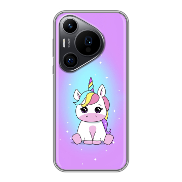 Силиконовый чехол на Huawei P70 Pro с принтом Единорог