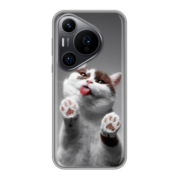 Силиконовый чехол на Huawei P70 Pro с принтом Коты