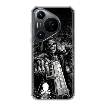 Силиконовый чехол на Huawei P70 Pro с принтом Скелет