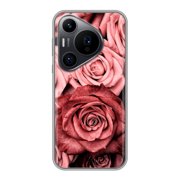 Силиконовый чехол на Huawei P70 Pro с принтом Цветы розы