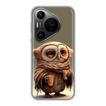 Силиконовый чехол на Huawei P70 Pro с принтом Сова