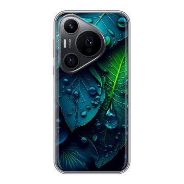 Силиконовый чехол на Huawei P70 Pro с принтом Листья