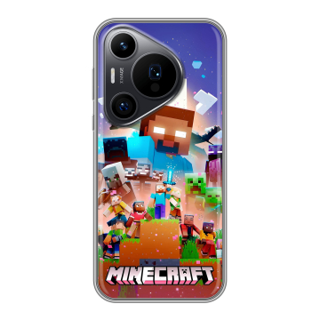 Силиконовый чехол на Huawei P70 Pro с принтом Майнкрафт Minecraft