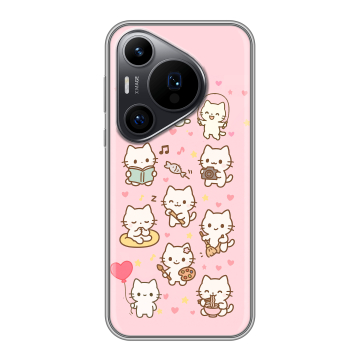 Силиконовый чехол на Huawei P70 Pro с принтом Hello Kitty Хелоу Кити Силиконовый чехол на Huawei P70 Pro с принтом Hello Kitty Хелоу Кити