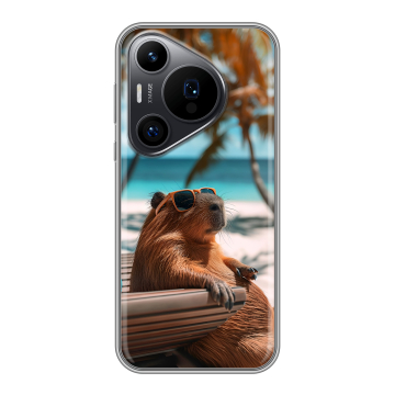 Силиконовый чехол на Huawei P70 Pro с принтом Капибара