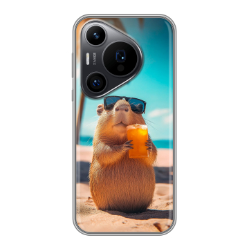 Силиконовый чехол на Huawei P70 Pro с принтом Капибара Силиконовый чехол на Huawei P70 Pro с принтом Капибара