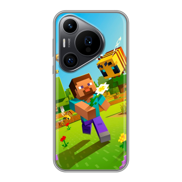 Силиконовый чехол на Huawei P70 Pro с принтом Майнкрафт Minecraft Силиконовый чехол на Huawei P70 Pro с принтом Майнкрафт Minecraft