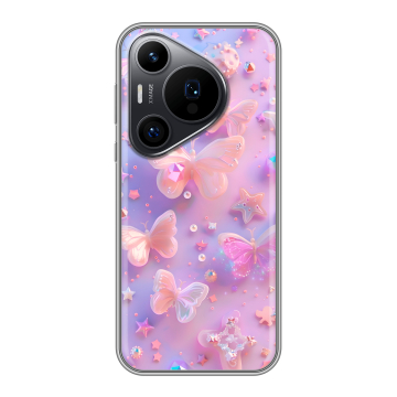 Силиконовый чехол на Huawei P70 Pro с принтом Бабочки Силиконовый чехол на Huawei P70 Pro с принтом Бабочки