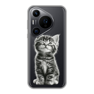 Силиконовый чехол на Huawei P70 Pro с принтом Котенок Силиконовый чехол на Huawei P70 Pro с принтом Котенок