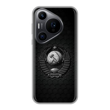 Силиконовый чехол на Huawei P70 Pro с принтом Герб Флаг СССР Силиконовый чехол на Huawei P70 Pro с принтом Герб Флаг СССР