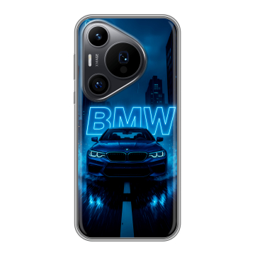Силиконовый чехол на Huawei P70 Pro с принтом BMW БМВ